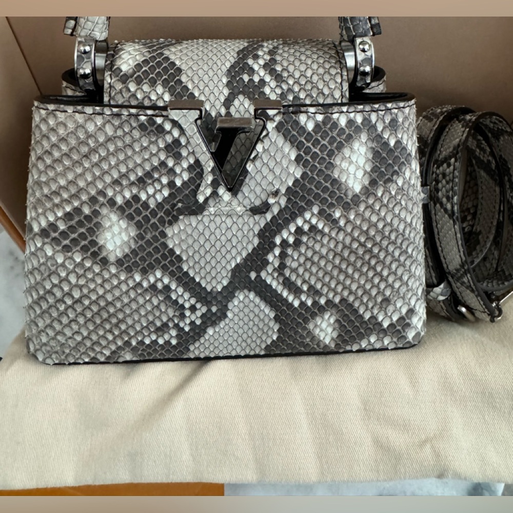 Rare Authentic Exotic Python Louis Vuitton mini Capucine
